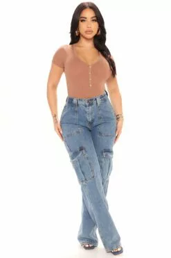 Fashion Nova Halsey Ribbed Bodysuit - Chocolate -Fashion Nova Sales 03 24 22Studio1 KJ AC 15 51 42 68 HT11131 Chocolate 5909 KL