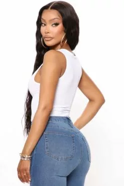 Fashion Nova Tell Me More Scoop Neck Tank Top - White -Fashion Nova Sales 03 25 22Studio4 RT CP 13 39 04 18 JK4710T White CC 19474 JF PB