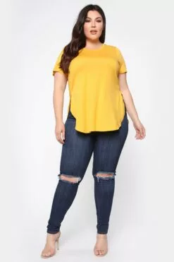Fashion Nova Laid Back Tee - Mustard -Fashion Nova Sales 04 12 19 Studio 4 OD 14 28 41 51 69411XL Mustard P 2115 JD