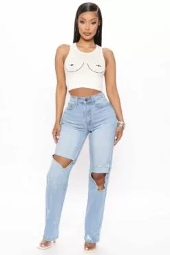 Fashion Nova Ditch Your Bra Tank Top - White -Fashion Nova Sales 04 13 22Studio4 ME RL 11 27 34 32 T4190 White 4728 KS