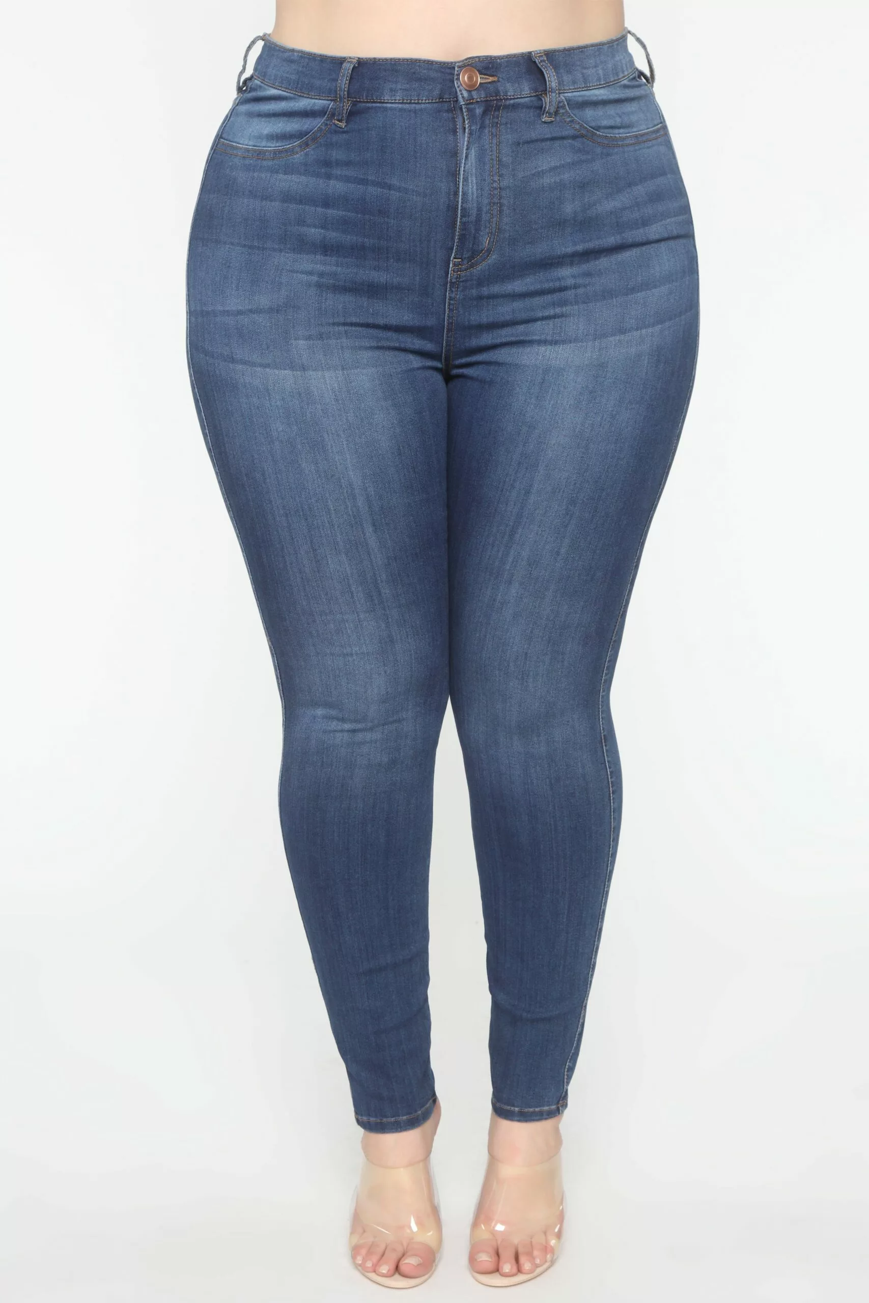 Fashion Nova Emma Super Stretch High Rise Skinny Jean - Medium Wash - Image 12