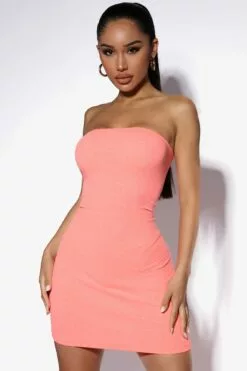 Fashion Nova Trinity Tube Mini Dress - Neon Orange