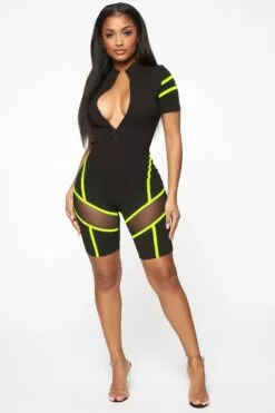 Fashion Nova Highest Level Romper - Black/Neon Yellow -Fashion Nova Sales 05 13 19 MA 14 03 47 6 RP1382 BlackYellow CC 1662 JK JK