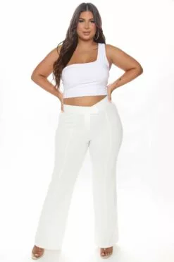 Fashion Nova Call It Even Wide Leg Dress Pants - White 21 Fashion Nova Call It Even Wide Leg Dress Pants - White -Fashion Nova Sales 06 28 21Studio4 DM KG 29 LBP22850 White 12 00 30 4267 PLUS EH