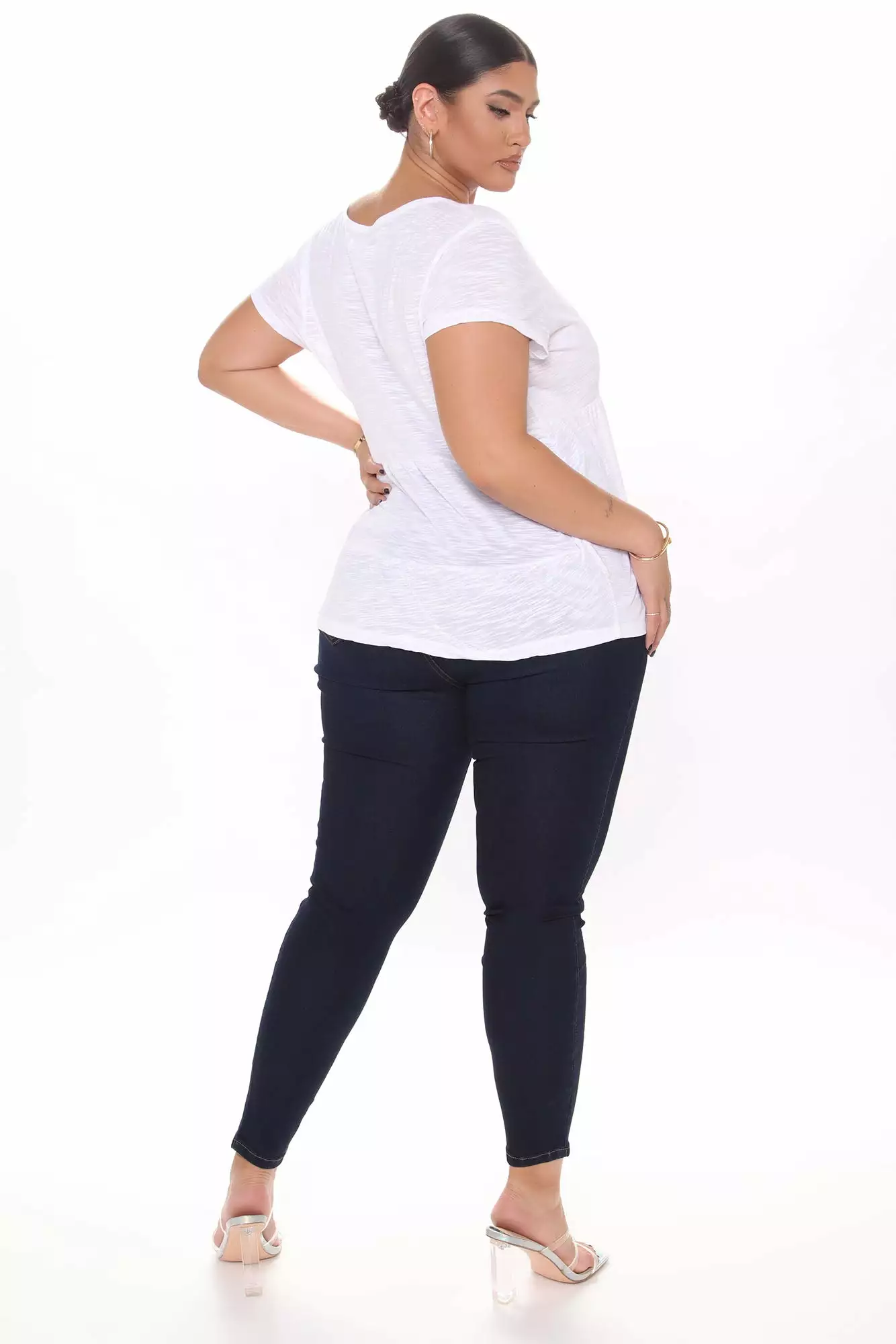 Fashion Nova Flex Game Strong Low Rise Skinny Jeans - Dark Wash - Image 9