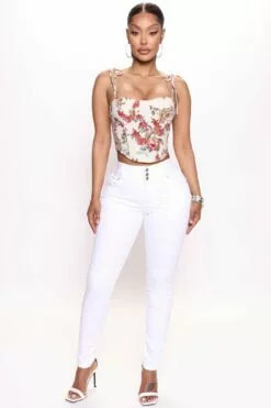 Fashion Nova Sneak A Peek Booty Lifting Skinny Jeans - White