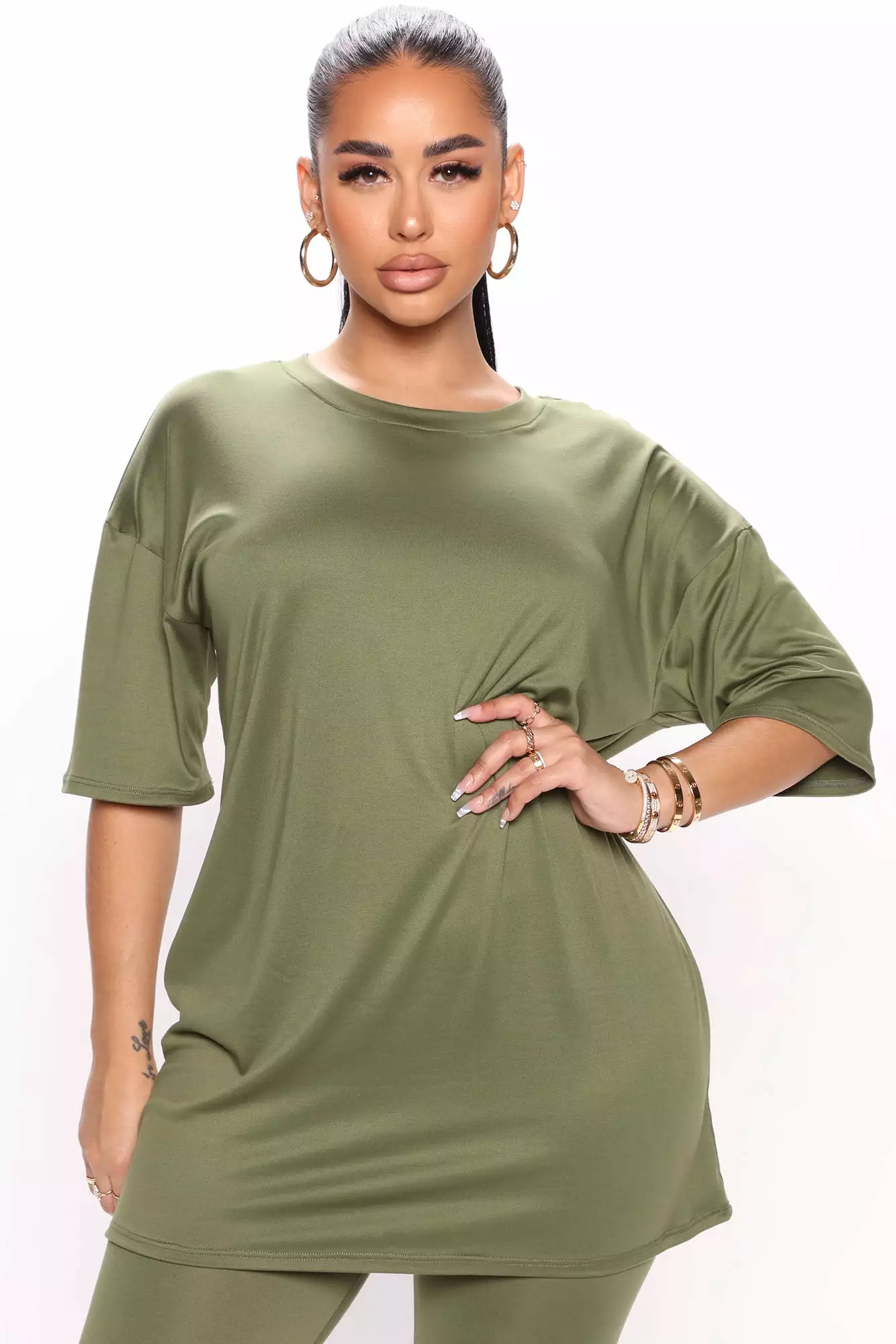 Fashion Nova Weekend Vibes Legging Set - Olive 4 Fashion Nova Weekend Vibes Legging Set - Olive - Image 2