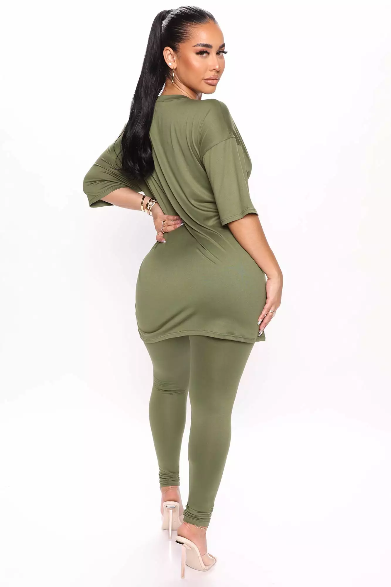 Fashion Nova Weekend Vibes Legging Set - Olive 5 Fashion Nova Weekend Vibes Legging Set - Olive - Image 3