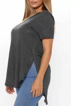 Fashion Nova Laid Back Tee - Charcoal -Fashion Nova Sales 07 31 20Studio4 BR JH 12 00 00 33 69411XL Charcoal 42646 NT