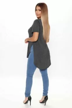 Fashion Nova Laid Back Tee - Charcoal -Fashion Nova Sales 07 31 20Studio4 BR JH 12 00 12 33 69411XL Charcoal 42650 NT