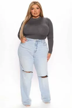 Fashion Nova Melanie Mock Neck Bodysuit - Dark Grey -Fashion Nova Sales 08 02 22Studio5 MS AC 15 13 38 59 RT52166 Grey P 5487 PLUS SG