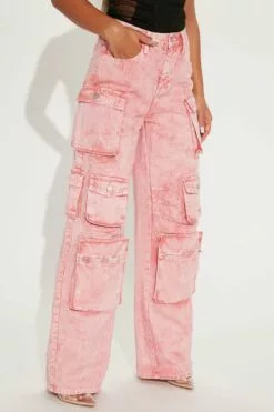 Fashion Nova Lily High Rise Cargo Jeans - Pink -Fashion Nova Sales 08 05 22Studio1 KJ JM 14 53 11 33 DT14 Pink P 1998 SG
