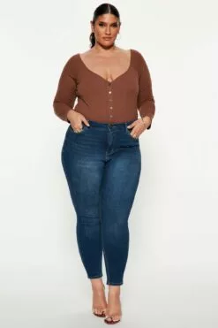 Fashion Nova Hazel Ribbed Henley Bodysuit - Chocolate 15 Fashion Nova Hazel Ribbed Henley Bodysuit - Chocolate -Fashion Nova Sales 08 12 22Studio5 KJ DJ 16 12 03 51 RT36736L Chocolate P PLUS PB