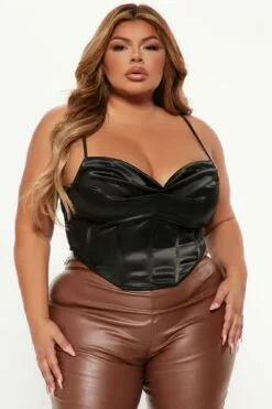 Fashion Nova Special Memory Satin Corset Top - Black -Fashion Nova Sales 08 16 22Studio6 SN KP 10 28 18 1 7466IE Black P 8624 PLUS SG