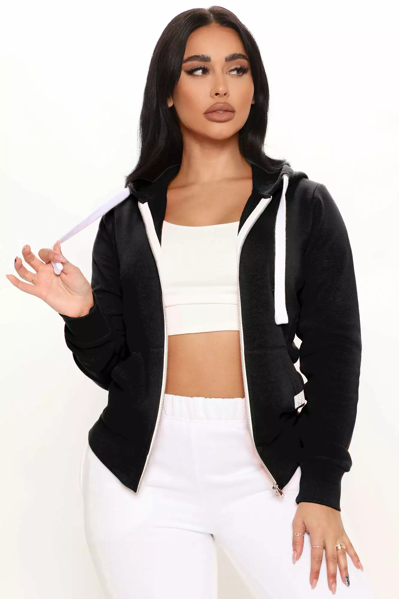Fashion Nova Relaxed Vibe Zip Up Jacket - Black 3 Fashion Nova Relaxed Vibe Zip Up Jacket - Black