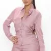 Fashion Nova Wisdom Ruched Shirt Dress - Mauve -Fashion Nova Sales 08 27 21Set2 DM ES 10 41 15 20 HF21G622 Mauve 0197 KL
