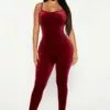Fashion Nova Always This Velvet Jumpsuit - Burgundy -Fashion Nova Sales 09 14 22Studio4 ME KP 09 53 14 2 HP18515 Burgundy 14638 PB