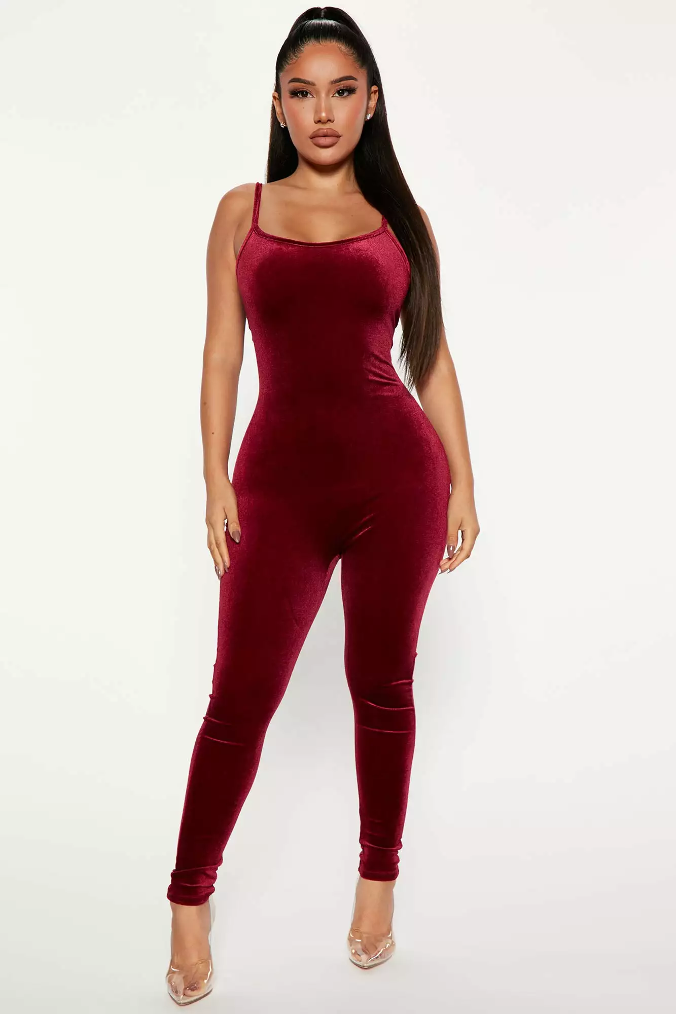 Fashion Nova Always This Velvet Jumpsuit - Burgundy 3 Fashion Nova Always This Velvet Jumpsuit - Burgundy
