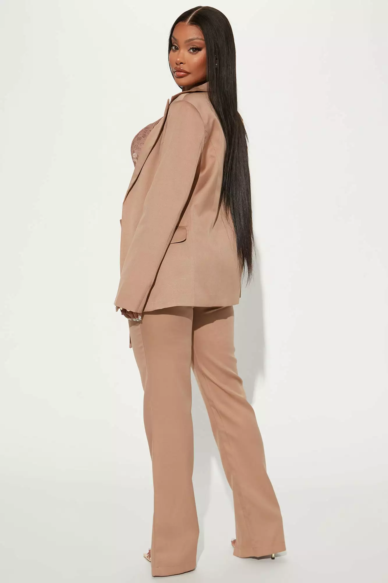 Fashion Nova Working It Blazer Pant Set - Tan 5 Fashion Nova Working It Blazer Pant Set - Tan - Image 3