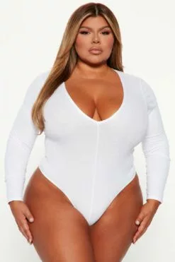 Fashion Nova Waiting On Nothing Long Sleeve Ribbed Bodysuit - White 16 Fashion Nova Waiting On Nothing Long Sleeve Ribbed Bodysuit - White -Fashion Nova Sales 09 22 22Studio3 KJ KP 10 58 39 12 RT61543 White 27079 PLUS WG
