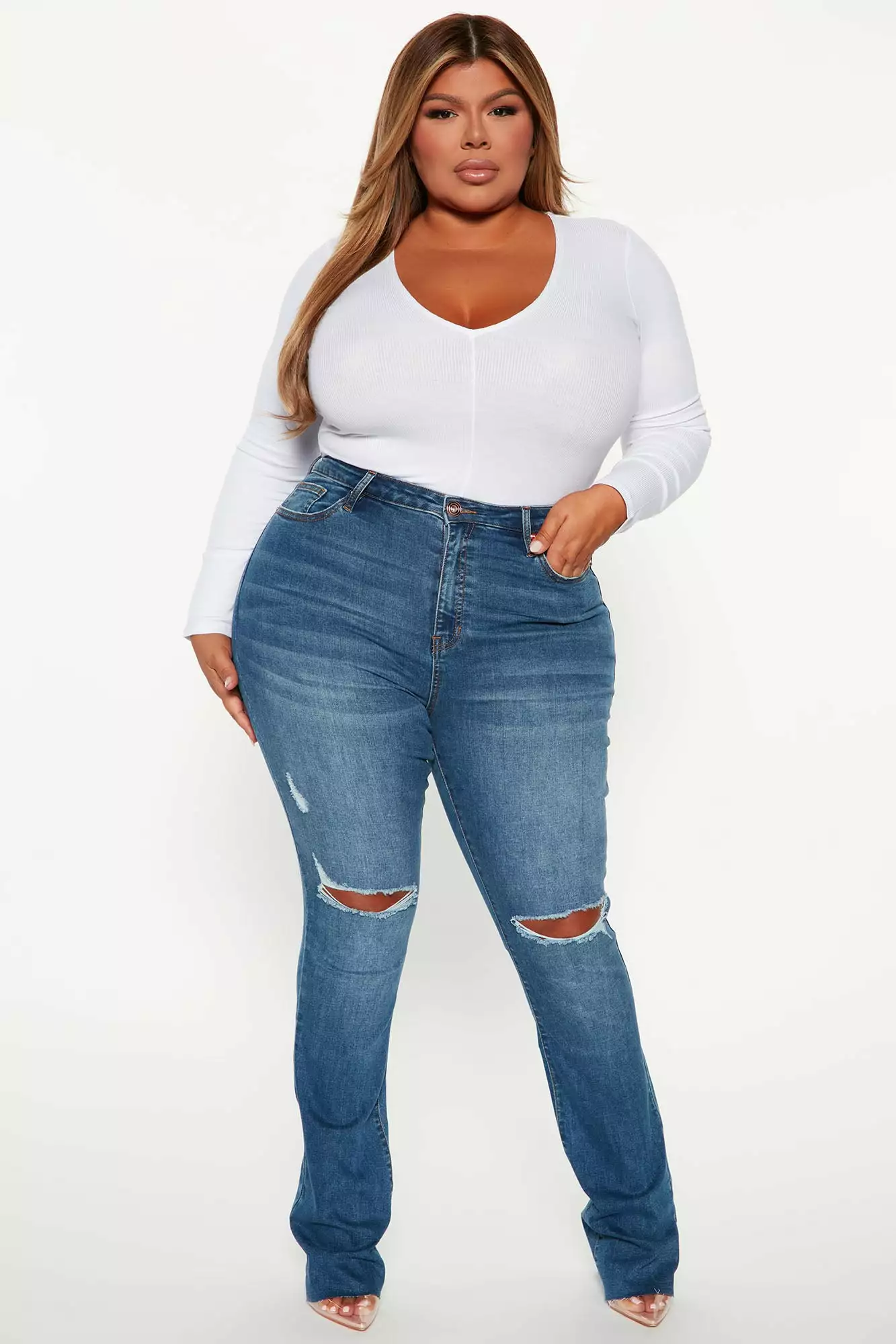 Fashion Nova Waiting On Nothing Long Sleeve Ribbed Bodysuit - White 9 Fashion Nova Waiting On Nothing Long Sleeve Ribbed Bodysuit - White - Image 7