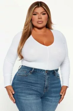 Fashion Nova Waiting On Nothing Long Sleeve Ribbed Bodysuit - White 18 Fashion Nova Waiting On Nothing Long Sleeve Ribbed Bodysuit - White -Fashion Nova Sales 09 22 22Studio3 KJ KP 10 58 39 12 RT61543 White 27085 PLUS WG