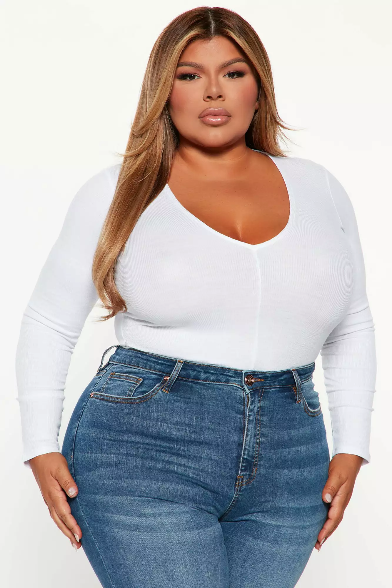 Fashion Nova Waiting On Nothing Long Sleeve Ribbed Bodysuit - White 10 Fashion Nova Waiting On Nothing Long Sleeve Ribbed Bodysuit - White - Image 8