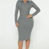Fashion Nova Catrina Collared Midi Dress - Heather Grey -Fashion Nova Sales 09 28 22Studio4 RT KH 09 46 15 8 RD47671L HeatherGrey 2061 JB