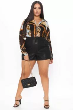 Fashion Nova Take Your Shot Button Down Shirt - Black/combo -Fashion Nova Sales 09 29 20Studio3 CE JH 11 18 57 21 TT1082M76300 Blackcombo 0710 PLUS EH