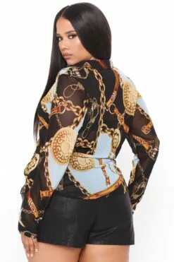 Fashion Nova Take Your Shot Button Down Shirt - Black/combo -Fashion Nova Sales 09 29 20Studio3 CE JH 11 20 00 21 TT1082M76300 Blackcombo 0727 PLUS EH