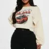 Fashion Nova Drift Life Copped Tee - Cream
