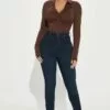 Fashion Nova Petite Classic High Waist Skinny Jeans - Dark Denim -Fashion Nova Sales 09 30 22Studio1 CE AC 10 06 24 5 P88P DarkDenim 6130 JB