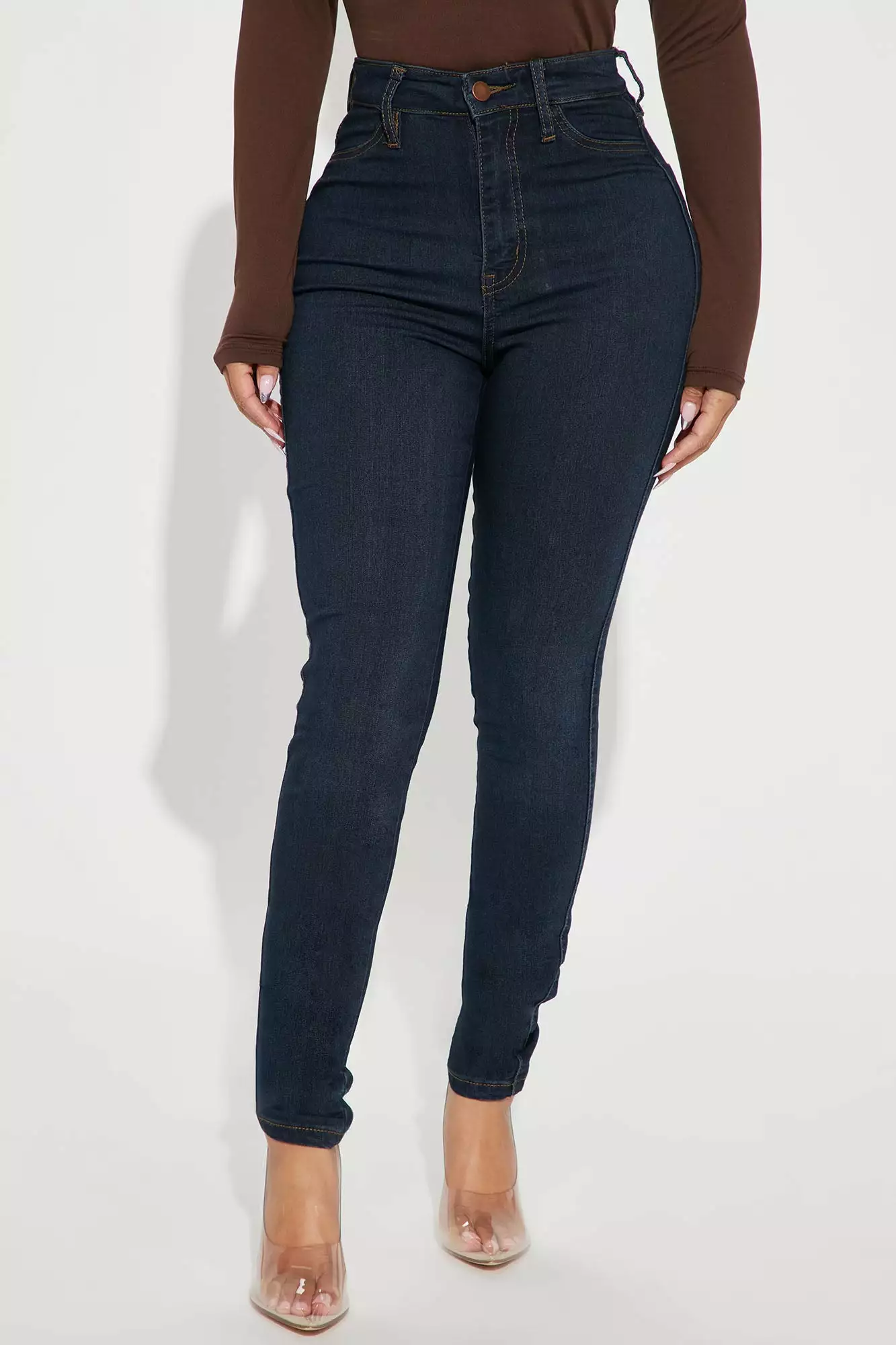 Fashion Nova Petite Classic High Waist Skinny Jeans - Dark Denim 4 Fashion Nova Petite Classic High Waist Skinny Jeans - Dark Denim - Image 2