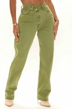 Fashion Nova Crossover Color Straight Leg Jeans - Olive -Fashion Nova Sales 10 01 21Studio1 DM KG 11 41 16 6 ZDJ1047C Olive P 0090 EH