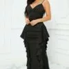 Fashion Nova Rachel Ruffle Gown - Black -Fashion Nova Sales 10 04 22Studio7 SN KP 09 41 30 5 MF21474 Black 7109 KS