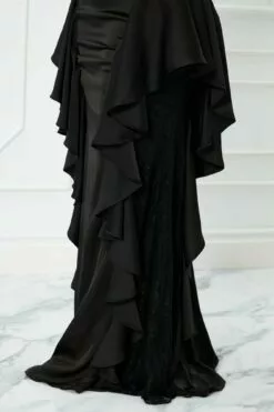 Fashion Nova Rachel Ruffle Gown - Black -Fashion Nova Sales 10 04 22Studio7 SN KP 09 42 17 5 MF21474 Black 7118 KS