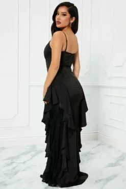 Fashion Nova Rachel Ruffle Gown - Black -Fashion Nova Sales 10 04 22Studio7 SN KP 09 42 49 5 MF21474 Black 7119 KS