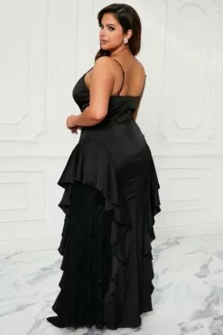 Fashion Nova Rachel Ruffle Gown - Black -Fashion Nova Sales 10 10 22Studio7 KJ AC 11 40 51 31 MF21474 Black 8616 PLUS PB