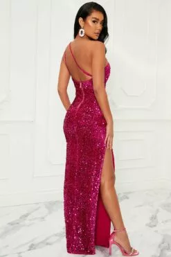 Fashion Nova Forever Shining Sequin Maxi Dress - Hot Pink -Fashion Nova Sales 10 13 22Studio1 KJ AC 11 24 28 19 5649D2 HotPink 2922 JB