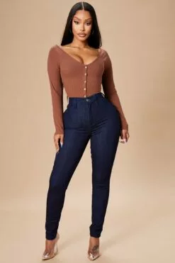 Fashion Nova Hazel Ribbed Henley Bodysuit - Chocolate 12 Fashion Nova Hazel Ribbed Henley Bodysuit - Chocolate -Fashion Nova Sales 10 13 22Studio7 ME RL 14 12 35 10 RT36736L Chocolate 0578 PB