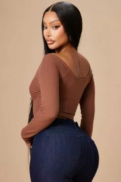 Fashion Nova Hazel Ribbed Henley Bodysuit - Chocolate 13 Fashion Nova Hazel Ribbed Henley Bodysuit - Chocolate -Fashion Nova Sales 10 13 22Studio7 ME RL 14 14 23 10 RT36736L Chocolate 0598 PB