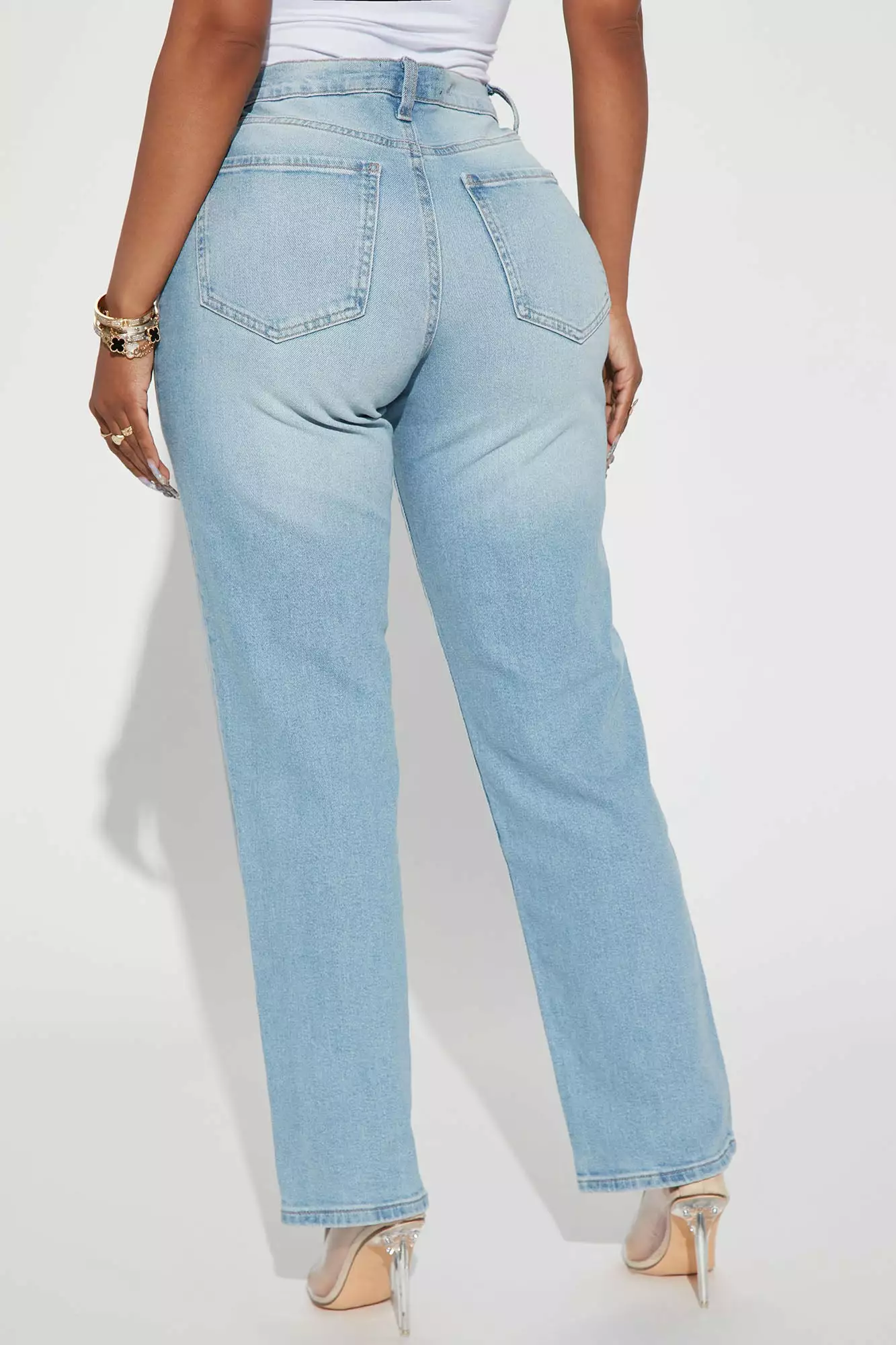 Fashion Nova Nova 90s Straight Leg Jeans - Light Blue Wash - Image 3