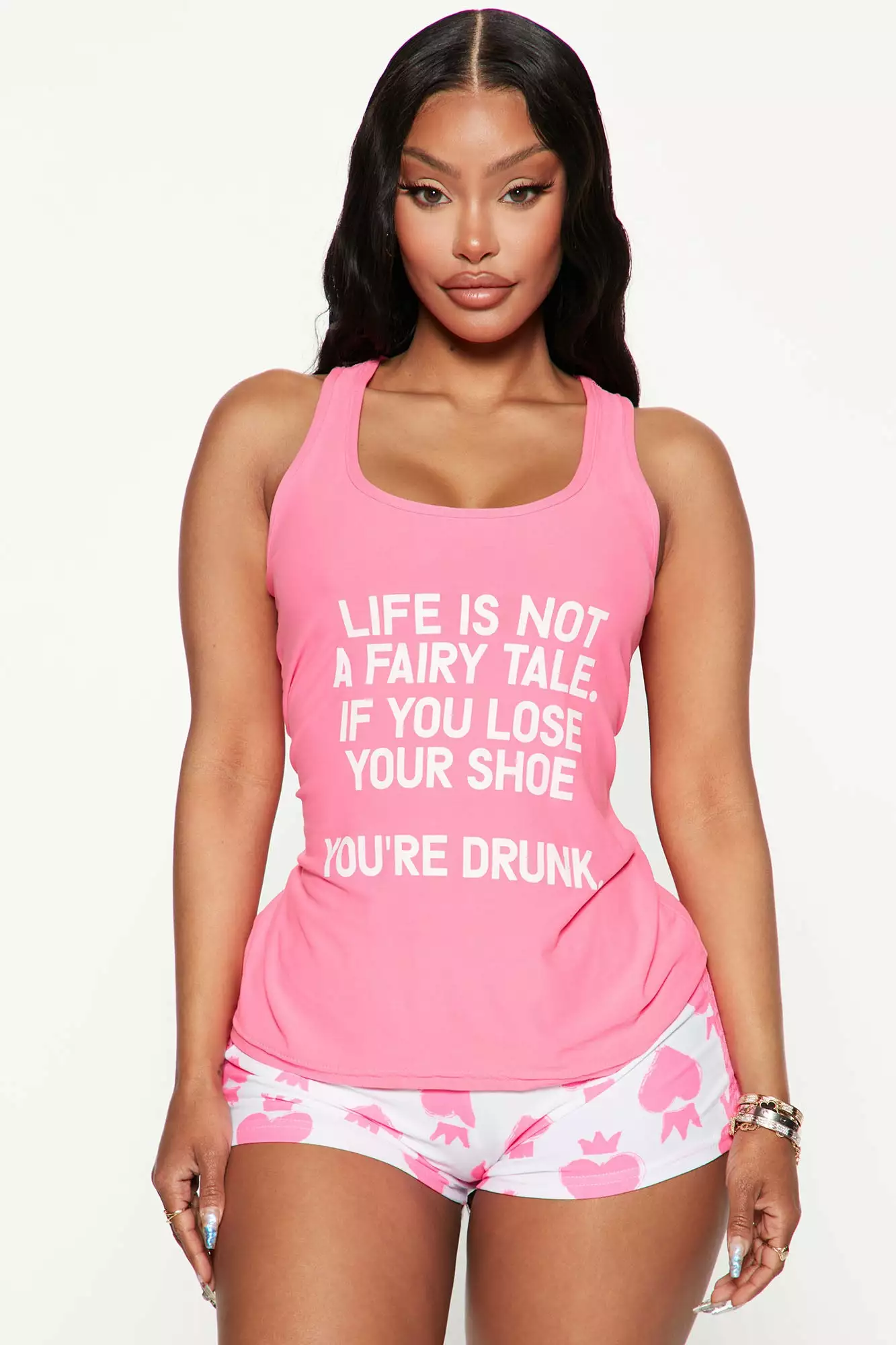 Fashion Nova Only In A Fairytale PJ Short Set - Hot Pink/combo 3 Fashion Nova Only In A Fairytale PJ Short Set - Hot Pink/combo