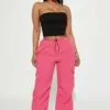 Fashion Nova Bubblegum Parachute Pant - Fuchsia