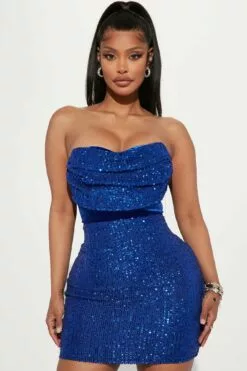 Fashion Nova Jaylene Sequin Mini Dress - Royal