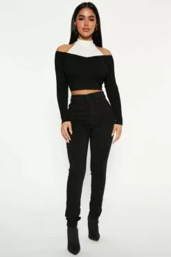 Fashion Nova Petite Classic High Waist Skinny Jeans - Black