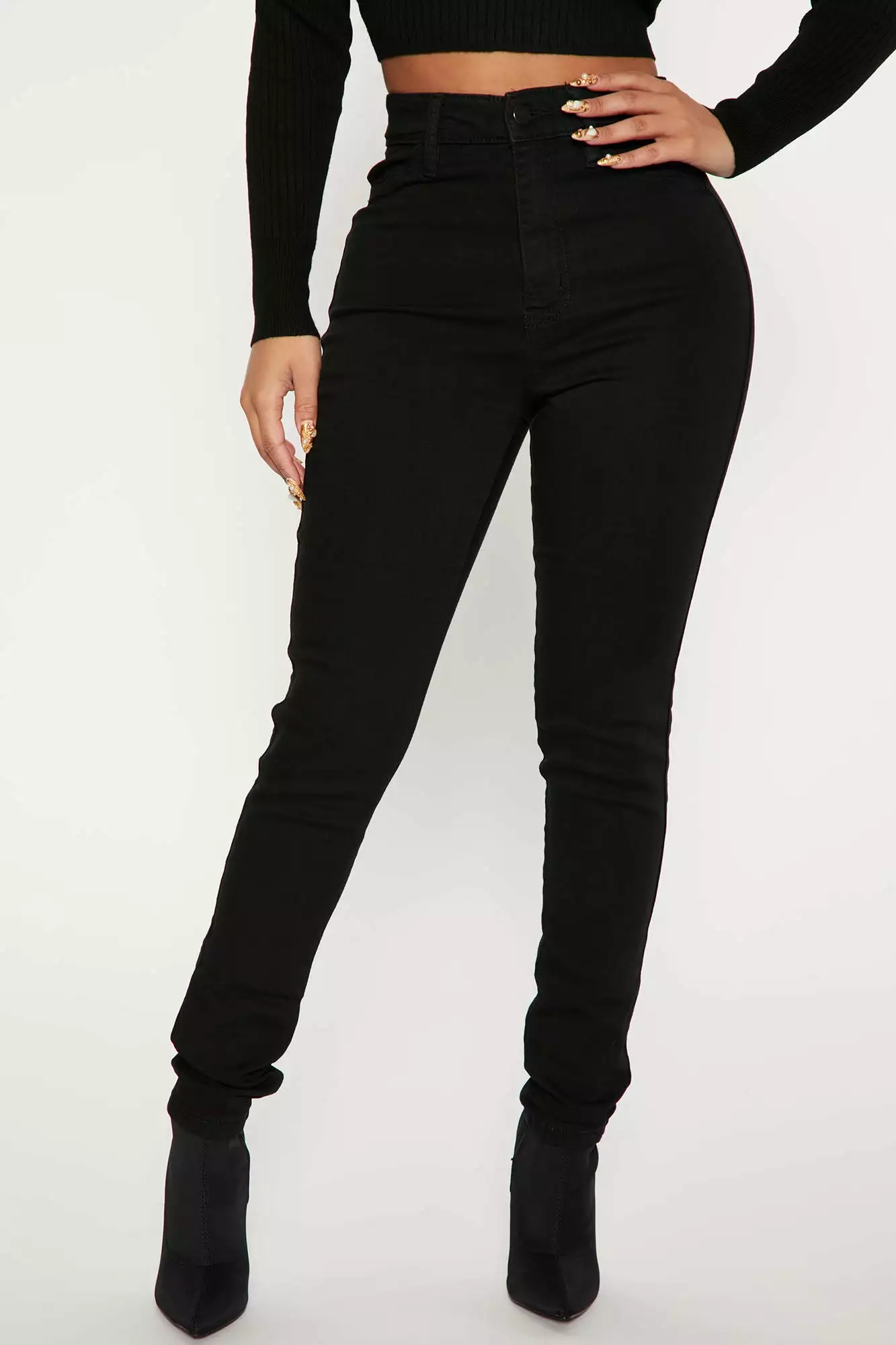 Fashion Nova Petite Classic High Waist Skinny Jeans - Black 4 Fashion Nova Petite Classic High Waist Skinny Jeans - Black - Image 2