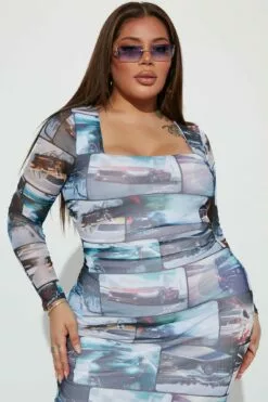 Fashion Nova Need For Speed Mesh Maxi Dress - Multi Color -Fashion Nova Sales 10 31 22Studio4 TH CG 11 57 55 35 D8547 MultiColor 0064 PLUS PB