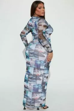 Fashion Nova Need For Speed Mesh Maxi Dress - Multi Color -Fashion Nova Sales 10 31 22Studio4 TH CG 11 58 26 35 D8547 MultiColor 0068 PLUS PB