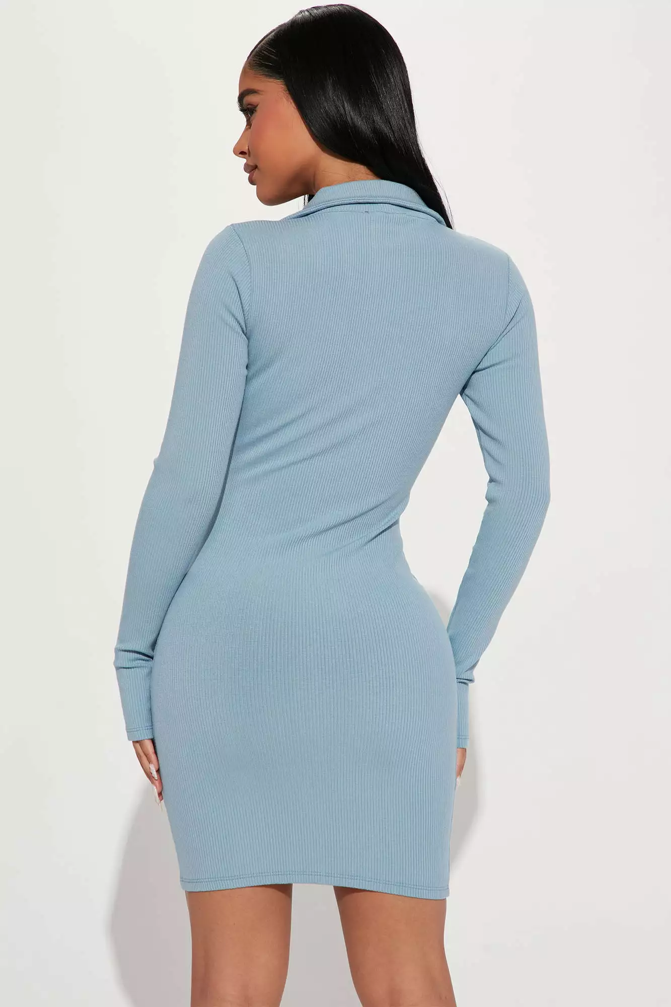 Fashion Nova Danika Snatched Mini Dress - Light Blue 5 Fashion Nova Danika Snatched Mini Dress - Light Blue - Image 3